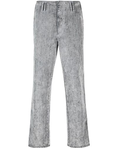 Sunnei Beflockte Straight-Leg-Jeans - Grau