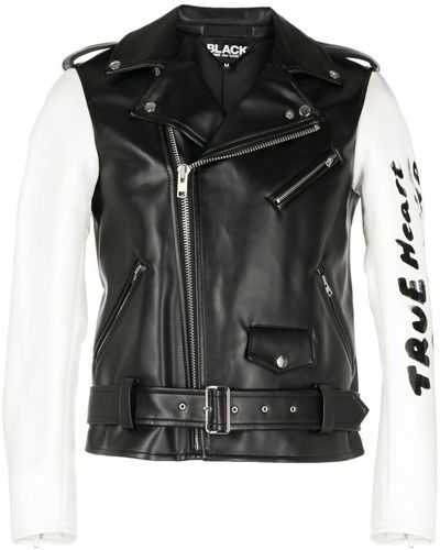 COMME DES GARÇON BLACK Contrasting-sleeves Biker Jacket - Black