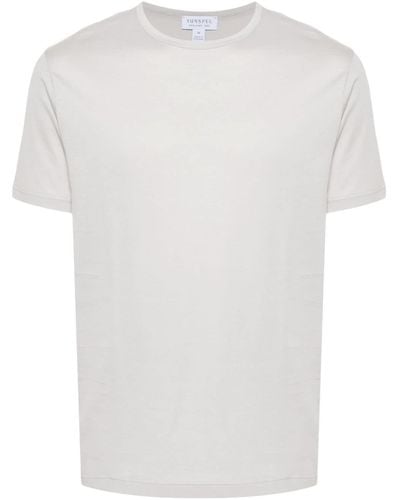 Sunspel Shortsleeved Cotton T-shirt - White