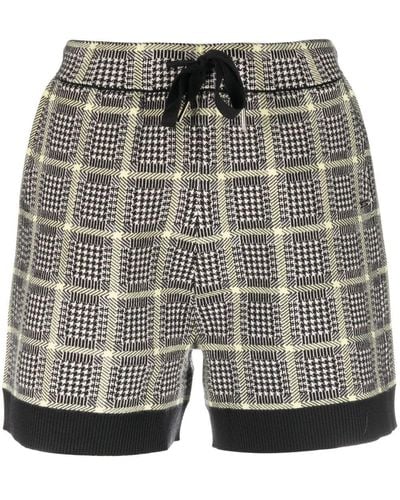 Armani Exchange Check-pattern Houndstooth Shorts - Grey