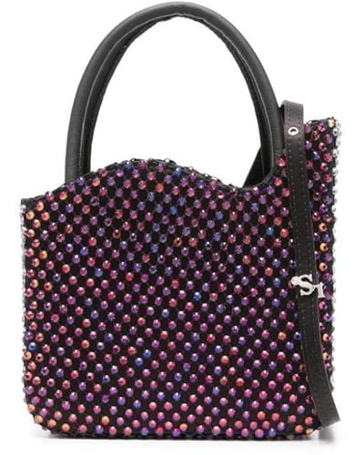 Le Silla Gilda Rhinestone-embellished Mini Bag - Purple