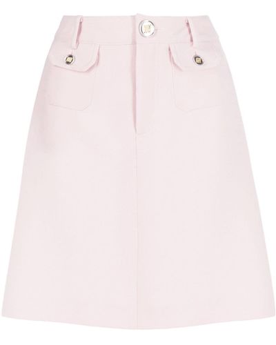 Giambattista Valli High-waist Virgin Wool Miniskirt - Pink