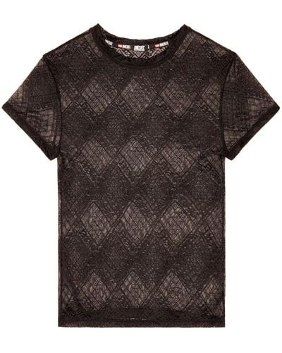 DIESEL Uftee-melany Lace T-shirt - Black