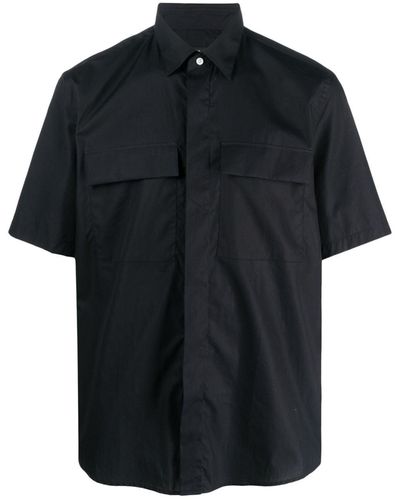 Low Brand Flap-pockets Cotton Shirt - Black