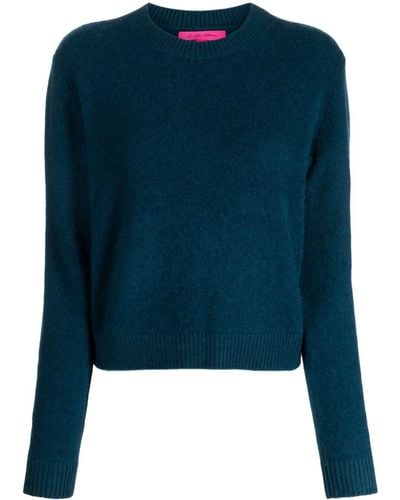 The Elder Statesman Ribbed-edge Cashmere Sweater - Blue