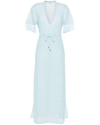 Melissa Odabash Phoebe Cotton Kaftan - Blue