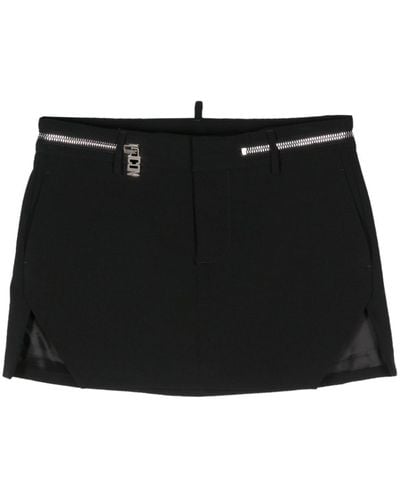 DSquared² Minifalda Icon Zipped - Negro