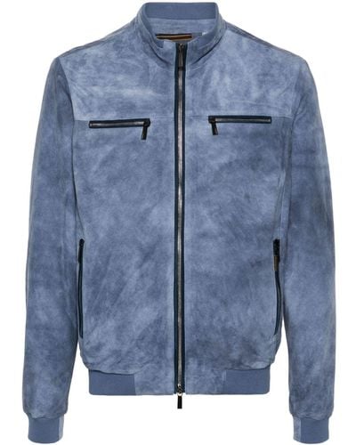 Moorer Cleve Bomberjacke aus Wildleder - Blau