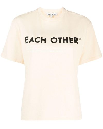 Each x Other T-Shirt mit Logo-Print - Natur