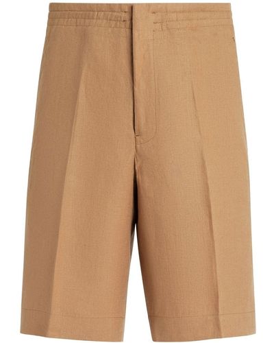 Zegna Pure Linen Shorts - Natural