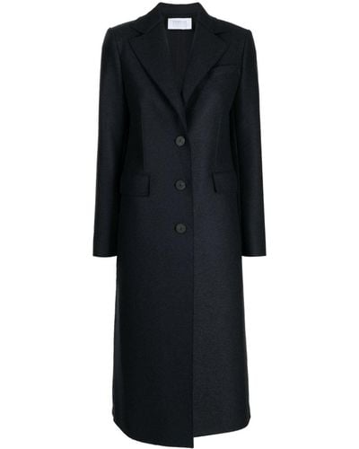 Harris Wharf London Single-breasted Virgin Wool Coat - Black