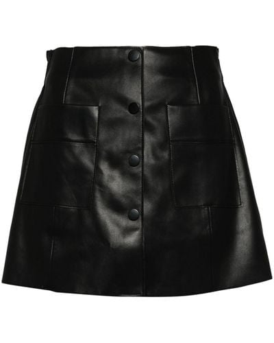 B+ AB High-waist Faux-leather Shorts - Black