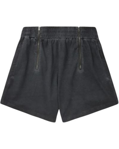 Izzue Wide Leg Cotton Shorts - Grey