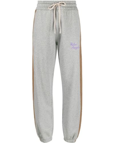 Palm Angels Angels Logo-embroidered Track Trousers - Grey