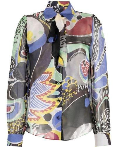 Moschino Blouse Met Abstract Patroon - Zwart