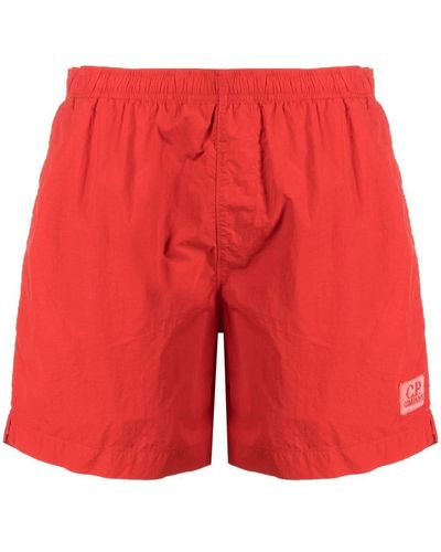 C.P. Company Logo-patch Swimming Shorts - Red