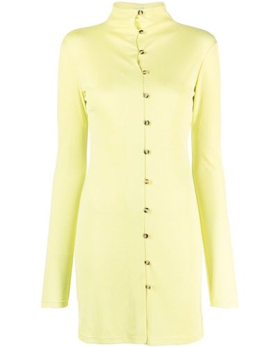 Nanushka Button-up Mini-jurk - Geel