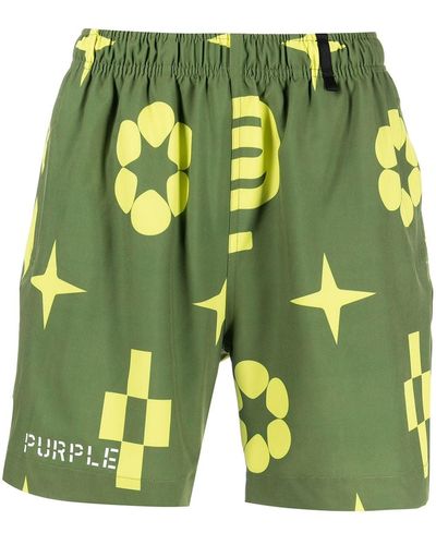 Purple Brand Jumbo Monogram Badeshorts - Grün