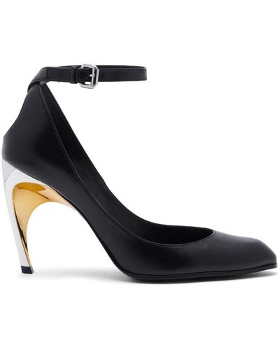 Alexander McQueen Armadillo 95mm Ankle-strap Court Shoes - Black