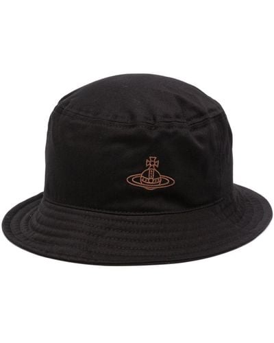 Vivienne Westwood Orb-embroidered Bucket Hat - Black