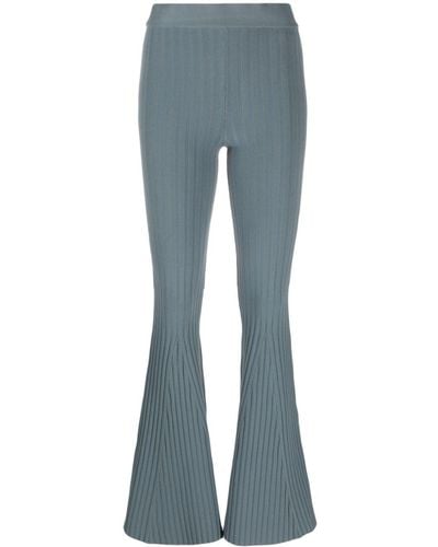 Live The Process Jaya Ribbed Flared Trousers - Blue