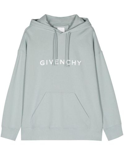 Givenchy Hoodie en coton à logo imprimé - Gris