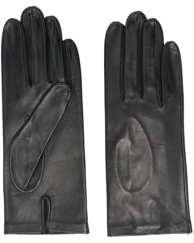 Manokhi Gants en cuir à coutures ton sur ton - Noir