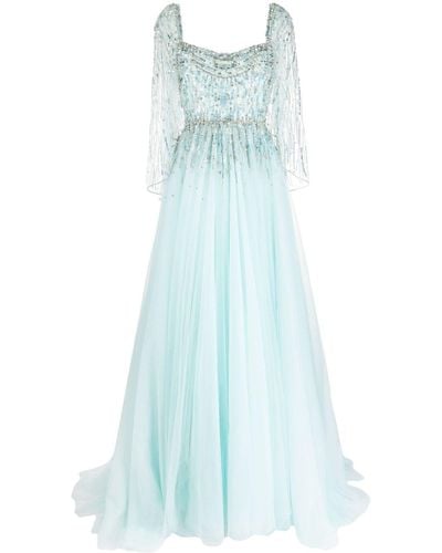 Jenny Packham Bunny Blooms sequin-embellished gown - Blu