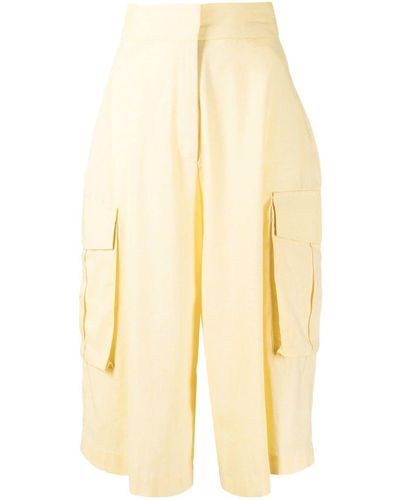 Bambah High-waisted Cropped Culottes - Yellow