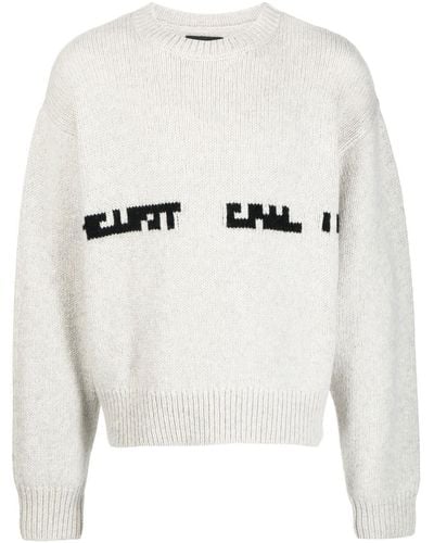 HELIOT EMIL Knitted Crew-neck Sweater - White