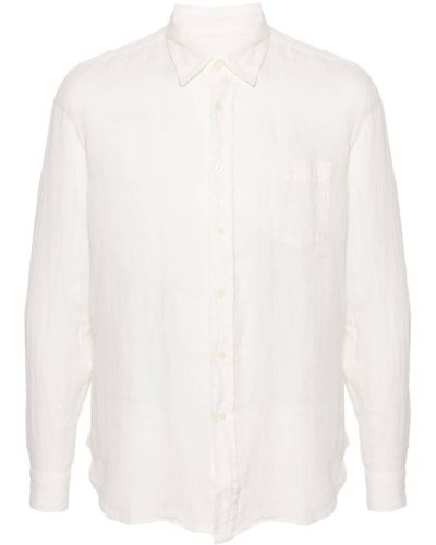 120% Lino Patch-pocket Linen Shirt - White