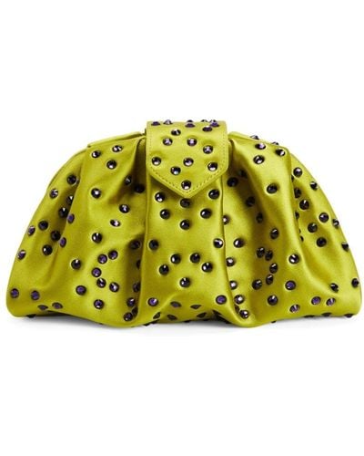 Giuseppe Zanotti Amande Precious Draped Clutch Bag - Yellow