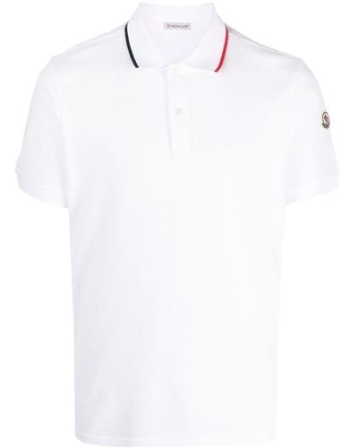 Moncler Logo-appliqué Cotton Polo Shirt - White