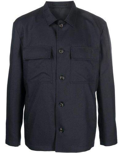 Lardini Attitude Wool-blend Shirt Jacket - Blue