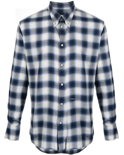 DSquared² Checked Long-sleeve Shirt - Blue