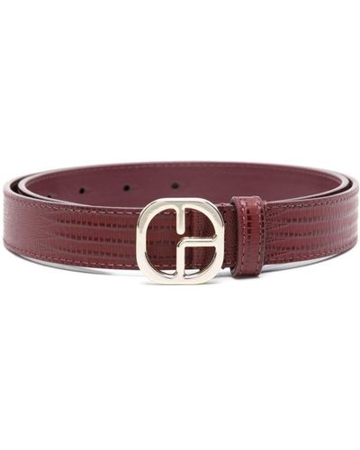 Claudie Pierlot Logo-buckle Leather Belt - Purple