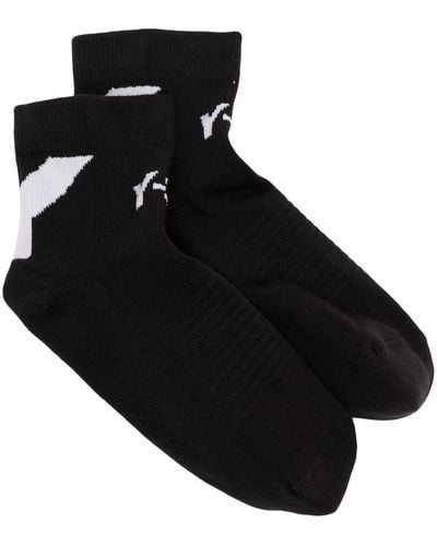 Y-3 Intarsia-knit Logo Socks - Black