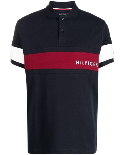 Tommy Hilfiger Polo à détails rayés - Bleu