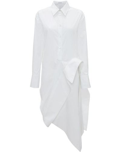 JW Anderson Robe-chemise à design structuré - Blanc