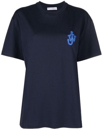 JW Anderson T-Shirt mit Anker-Patch - Blau