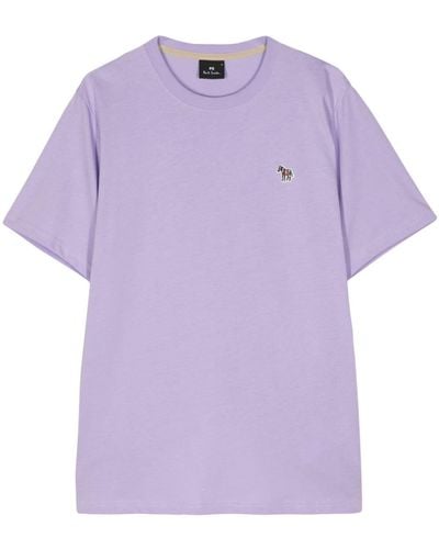 PS by Paul Smith Zebra-appliquéd Cotton T-shirt - Purple