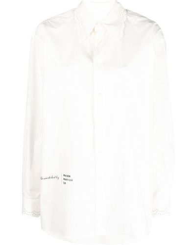 MM6 by Maison Martin Margiela Hemd mit gewelltem Saum - Weiß