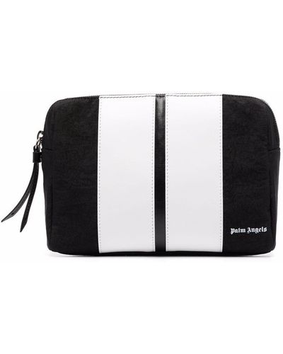 Palm Angels Stripe-detail Wash Bag - Black