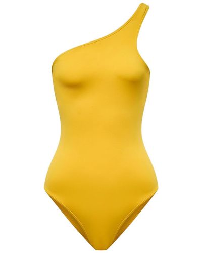 12 STOREEZ One-shoulder Backless Swimsuit - Yellow