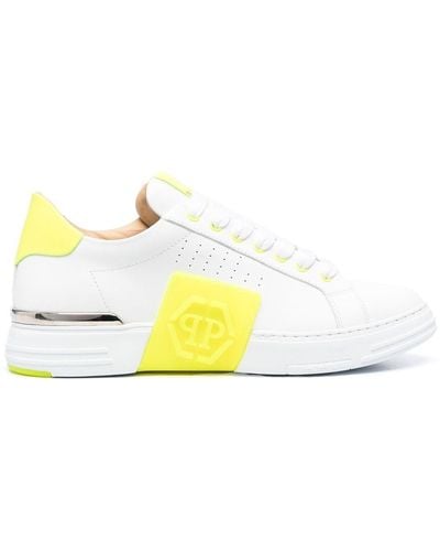Philipp Plein Logo-patch Lace-up Trainers - Yellow