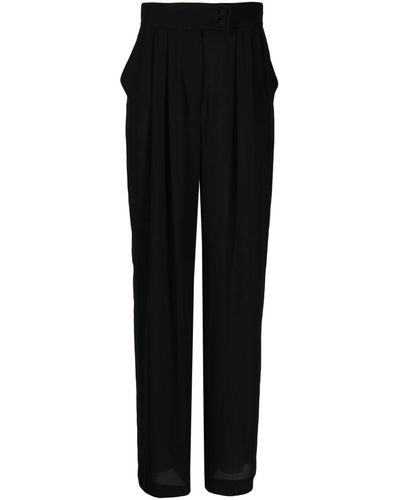 Styland High-Waist-Hose mit weitem Bein - Schwarz