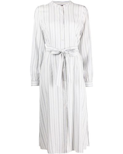 Tommy Hilfiger Striped Belted Dress - White