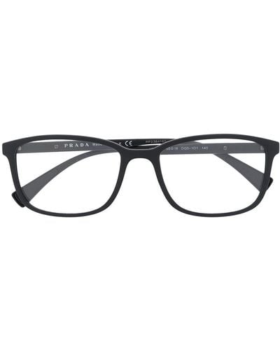 Prada プラダ・アイウェア Ps04iv スクエア眼鏡フレーム - ブラック