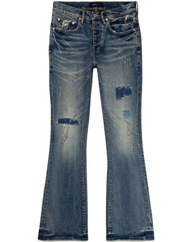 Purple Brand Distressed Flared Jeans - Blue