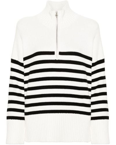 Maje Striped Chunky-knit Sweater - Black